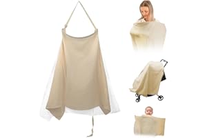 HXC Chusta do karmienia, muślin, szal do karmienia na podróż, bawełna, prywatna poszewka na karmienie dla niemowląt, dla matki, khaki