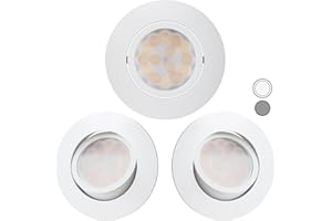 ‎SCANDINAVIAN HOME LYSEA Scandinavian home 3er Set LED Spot 230V Dimmbar WarmDim 5,8W Warmweiß Schwenkbar 68mm - 75mm I Badezimmer IP44 I CRI 90 500lm 3000K I Matt-Weiß I LED Einbaustrahler Deckeneinbauleuchte flach