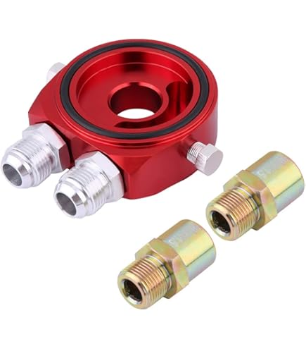 Filteradapter Ölkühler Sandwichplatte Mit Thermostat - 3/4 Zoll 16 UNF AN10 Adapter Universal Auto Ölkühler