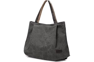 PORRASSO Borsa a Spalla da donna Grande Borsetta in Tela Borsa Tote per Shopping Viaggio Lavoro Uso Quotidiano