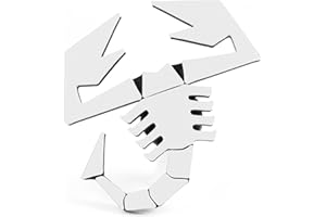 RICREO Accessoire Logo Scorpion pour Abarth 500/595/695, Badge pour diffuseur arrière, Blason pour Grille Fiat, Emblème Badge de Haute qualité et durabilité (Blanc)