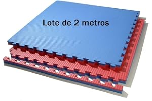 Grupo Contact Lote 2 m. Cuadrados Suelo Tatami Puzzle (Azul/Rojo) de Grosor 3 cm