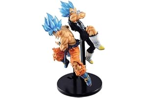 REOZIGN Son Goku, Vegeta Figur Statue, 17 cm / 6,7 Zoll Battle Blue Hair Goku DBZ Anime Action Figuren Manga Charakter Figur PVC Sammlung Dekoration Modell