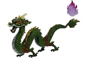 TOYANDONA Chinesische Feng Shui Drache Statue Kunststoff Alten Drachen Figur Drache Modell Östlichen Traditionellen Schmuck Desktop Dekor für Home Dekoration Kinder Spielen (Grün)
