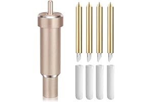 NIYATA 4 Pièces Lame de Rechange et Boîtier de Coupe Profonde pour Cricut Explore Air 2/3, pour Couteau Cricut Maker 3, Deep Cut Lame 30/60 Degrés, Profond Lame Mousse Chipboard Outil de Coupe en Cuir(Or)