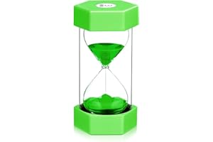 SALEEPENDENT 3 Minute Sanduhr für Kinder, Glas Timer, Sanduhren Set Kinder, Timer können in Küchen, Sechseckiger Sanduhr-Timer, Spiel Requisiten, Timer können in Küchen, Zuhause, Grün.
