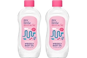 My Little Miracle Wriggly Baby Oil, Moisturises & Protects Delicate Skin, Gives Soft Silky Skin, Ideal For Baby Massage 500ml 2-Pack