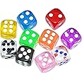 KRUM Multicolor Ludo Dice Set for Classic Board Games - Vibrant and Durable Dice for Family Fun (Transparent Multicolor Pack of 3)