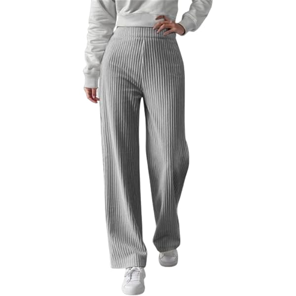 Pantalon Fourré Femme - Doublure Sherpa Polaire - Taille élastique, Jambes Larges - Confort Maison, Intérieur - 12