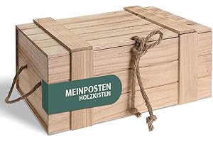 Meinposten Holzkiste mit Deckel Kiste Schatzkiste Schatztruhe Holzkasten Holz braun Truhe (H 11 x B 30 x T 20,5 cm)