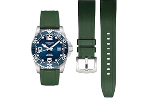 AIYIRUO Paski do zegarków z kauczuku fluorowego 19 mm, 20 mm, 21 mm, 22 mm, miękkie i trwałe, szybkie zapięcie, pasek zapasowy kompatybilny z Omega,