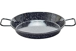 GARCIMA La Ideal padella per paella in acciaio smaltato, nero, 20 cm