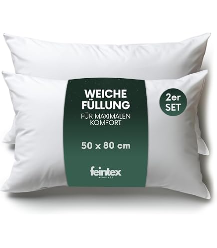 Caleffi Baumwoll-Kopfkissen 50x80 Cm – Ergonomisches Nackenstützkissen Für Erholsamen Schlaf