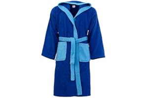 Morbidissimi Accappatoio Junior Spugna Bicolor Con Cappuccio, Cinturino e 2 Tasche, Accappatoi Ragazzi, Bambino, Bambina in Spugna Morbida 400 gr/mq 100% Y781