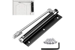 XIUXLI Chiudiporta Automatico Molla per Porta Chiudiporta Regolabile Leggero in Acciaio Inossidabile per Interno Esterno Porte in Legno, Porte in Lega di Alluminio35kg (1 Pezzi) Black