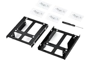 ELUTENG Montaggio per dischi rigidi da 2,5 pollici a 3,5 pollici Supporto per disco rigido a doppio strato da 2,5 pollici a 3,5 pollici Adattatore include 1 cacciavite e 5 viti