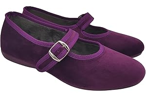 DOREA Originali Mary Jane, Ballerine Donna da Casa, Eleganti Friulane con Cinturino, Pantofole Basse in Velluto, Produzione Artigianale
