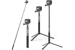 AKASO Perche à Selfie Extensible Jusqu'à 120 CM, Trépied 19 CM, Compatible avec Caméra Sport AKASO EK7000/Brave 4/Brave 7 Le/Brave 7/V50X/V50 Elite/DJI Osmo Action Camera