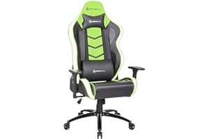 Newskill - Silla Gamer Kaidan, Altura Ajustable, Respaldo Reclinable 180º, Reposabrazos 3D Regulable, PU Transpirable + Carbón, Pistón Gas Clase 4, Cojín Lumbar y Cervical, Color Verde
