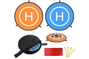 MMOBIEL Aire d'atterrissage Drone Landing Pad Imperméable 55 cm, Double Face Orange/Bleu pour Drones hélicoptères télécommandés DJI Mavic Mini 2 / Zoom/Air Fly 2 / Phantom/FPV/Inspire