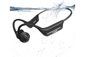 Wantek Cuffie Conduzione Ossea, Cuffie Nuoto per Piscina IP68, Auricolari Conduzione Ossea Bluetooth 5.4, Built-in MP3 32G Memoria, Auricolari Subacquee per il Surf, Nuoto, Corsa, Ciclismo