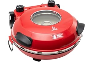 ‎MAYER BARBECUE Mayer Barbecue BLITZA Elektrischer Pizzaofen Pizza Maker, 400°C, 1200 Watt, 5 Temperaturstufen, getrennt regelbar, mit Pizzastein