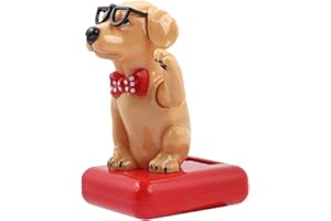 ONEWER Ozdoba samochodu zasilanego energią słoneczną, dekoracja samochodu, urocza do jadalni w przedpokoju w restauracji(Golden retriever)