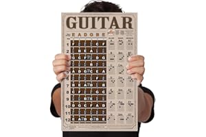 Laminierte Gitarre im amerikanischen Stil Griffbrett Noten & einfache Anfänger-Akkorddiagramm Lehrposter A New Song Music 28,9 x 43,2 cm