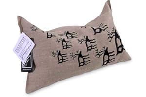 ‎POOL TOTAL Saunakissen 100% Leinen ''Made in Finland'' Hitzebeständig und waschbar/Motiv Rentier natur