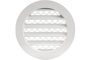 REPA MARKET 100 mm biała pokrywa wentylacyjna, aluminiowa, przemysłowa, okrągła żaluzja, metalowy otwór wentylacyjny z ekranem, siatka, okrągła kratka wentylacyjna do domu lub garażu (10 cm, biała)