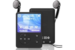 OWNICEE MP3-Player mit Bluetooth 5.2, 32 GB Speicher, Ultra Slim Musik-Player mit 1,8 Zoll Bildschirm, M4 Lautsprecher, FM-Radio, Video, Sprachaufzeichnung, E-Book-Reader, für Sport und Reisen