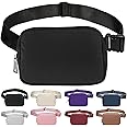 Belt Bag for Women Fanny Pack Dupes, Bomvabe Fashion Crossbody Lulu Waist Pack Lemen Bag with Adjustable Strap, Everywhere Belt Bag for Travel Outdoors Running Hiking, Black