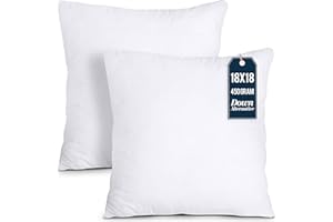 Utopia Bedding Cushion Inserts (Pack of 2) – 45x45 cm (18x18 inch) Hollowfibre Inner Pads for Sofa or Bed – White Cushion Fillers