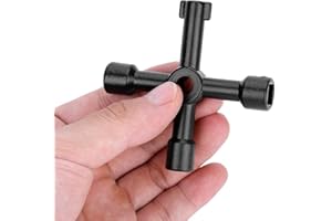 Fdit 4 Wege Multifunktionale Utilities Schlüssel Universal Kreuz Schlüssel 4-Wege Heizkörper Schlüssel Zink-legierung Öffnung Schlüssel für Wasserzähler Ventil Elektrische Box Schrank