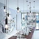 wings of wind® Moderne Glaskugel E27 Leuchter hängendes Licht Transparent Droplight Hängelampe (Φ30) - 4