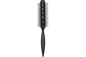 Denman Curling Vented Barrel Round Hair Brush with Nylon Bristles for Fast Drying, Volume and Creating Movement in the Hair, Black, D300