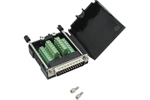 YIOVVOM DB25 - Adaptador de puerto conector de 25 pines para módulo de señal, conector macho o hembra, sin soldadura. Pernos largos y tuercas con caja Conector macho