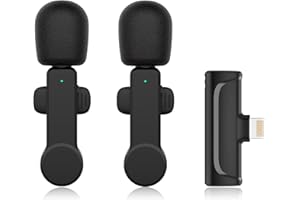 Jeefu Micrófono Inalámbrico para iPhone, Micrófono Inalámbrico Solapa para iPhone, Micrófono Lavalier para Vlogs, Vivo, Entrevistas, TikTok, Youtube, Podcast, Instagram, Video y Grabación