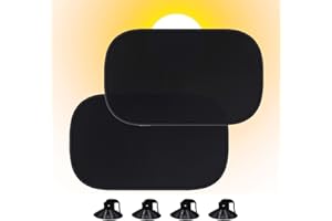 NOYVYDS Pare Soleil Voiture bébé, Pare-Soleil Auto Adhésifs pour Enfants,Pare-Soleil pour Vitres Latérales Auto,Protection Solaire et UV avec 4 Ventouses et Sac de Rangement,Universel 50 x 30 cm