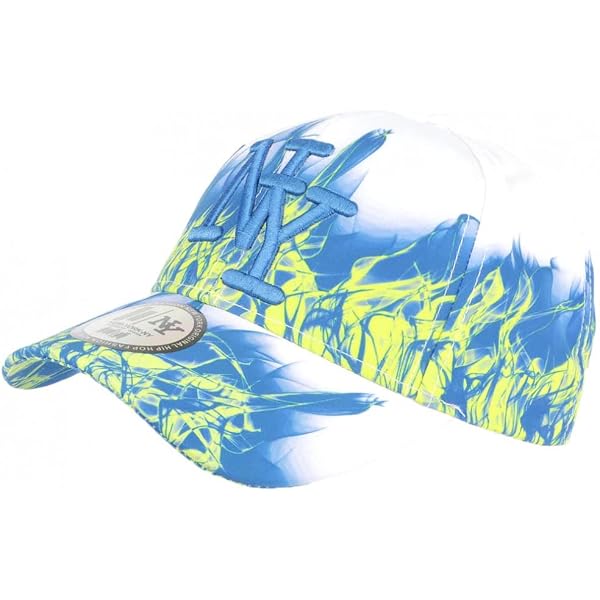 Casquette Hip Hop NY Flamme Bleue - Streetwear, Taille Unique, Unisexe, 100% Polyester