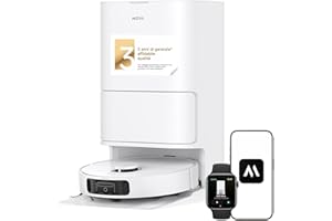 Mova E40 Ultra Robot Aspirapolvere e Lavapavimenti, Potenza 19000Pa, Tecnologia Mocio MaxiReach, Spazzola Laterale Antigroviglio, Stazione All-in-One, 75 Giorni di Pulizia Automatica,Bianco