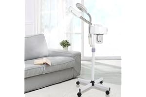 BURUIYOTEN Facial Steamer Led 3X 5X Vaporizador Facial Lámparas Máquinas Spa Sauna Facial 2 en 1 Vapor Vapor Vapor Ozono Lámpara Lupenlampe Salon Vaporizador Salón Vaporizador Salón Vaporizador