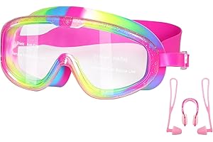 BOUTIKS® Maschera da Nuoto per Bambini, Occhialini da Nuoto, Occhialini da Sub per Bambini Maschera Subacquea con Tappi per le Orecchie e Clip per il Naso Inclusi per Bambini 4-12 Anni