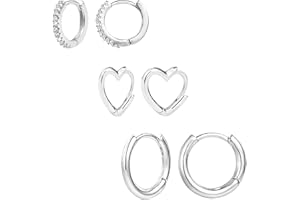 ALEXCRAFT 3Paar Creolen Gold Ohrringe Set, Damen 14 Karat vergoldet Schmuck Ohrringe Huggies Creolen Kleine Hypoallergen Ohrringe Silber 925 Schlafen Knorpel Kreolen Creolen Gold Kleine Damen Herren