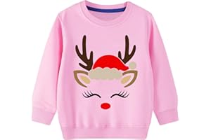 TCWWBB Boys Girls Christmas Jumper Sweatshirt Xmas Jumpers Kids Unisex Santa Claus Moster Truck Reindeer Tops Children Long Sleeve Cotton Clothing Outfits Casual Crewneck Winter Clothes Age 1-11 Years