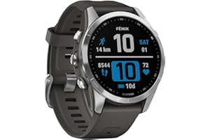 Garmin fēnix 7S, Smartwatch, 42mm, Display 1,2", Touchscreen, +30 Sport, GNSS multibanda, Cardio, SpO2, Mappe, Musica, Garmin Pay, Autonomia 11 giorni (Silver & Graphite)