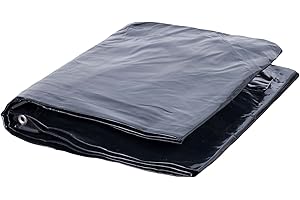 NEMAXX® Premium Abdeckplane Wasserdicht [150x300cm] – UV Beständige [450g/m²] LKW Plane mit Ösen, PVC Gewebeplane für Holz, Garten, Dach & BAU – Winterfeste Schutzplane – Schwarz – 4,5m²