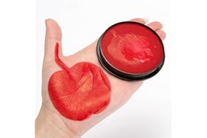 ‎KARLOR KARLOR Gesichtsfarbe 30g Aqua Make-up Schminke Facepainting Body Paint, wasserbasis professionell Schminkfarbe für Erwachsene Kinder Makeup Halloween Karneval Fasching Cosplay(Dunkelrot)