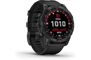 Garmin FÄ“nix 7 Solar Multisport GPS Watch, Black With Silicone Band