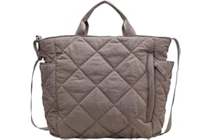 ARVALOLET Damen Winter-Shopper-Tasche, Gesteppt, Leicht, Gepolstert, Großes Fassungsvermögen, Flauschige Umhängetasche, Hobo-Handtasche